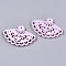 Resin Pendants, Fan, Salmon, 20x30.5x2.5mm, Hole: 1.5mm