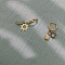 Vintage French Style Gold-Plated Sun Hoop Earrings, with Natural Picture Jasper Pendants, Golden, Yellow,