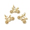Rack Plating Brass Pave Cubic Zirconia Pendants, with Jump Ring, Lead Free & Cadmium Free, Long-Lasting Plated, Bicycle Charm, Real 18K Gold Plated, 19x23.5x2mm, Hole: 3.4mm
