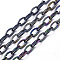 Acrylic Opaque Cable Chains, AB Color, Horse Eye, Black, 13x8x2mm, 18.5 inch~19.29 inch(47~49cm)/strand