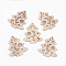 Undyed Wood Big Pendants, Christmas Tree, BurlyWood, 68x60.5x2mm, Hole: 3mm