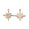 Alloy Crystal Rhinestone Pendants, Crown Charms, Light Gold, 21.5x18.5x2mm, Hole: 1.5mm