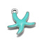 304 Stainless Steel Enamel Charms, Starfish Charms, Turquoise, 11.5x10x2.5mm, Hole: 1mm