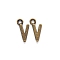 Tibetan Style Alloy Pendants, Cadmium Free & Nickel Free & Lead Free, Letter.V, V: 16x8.5x2mm, Hole: 2mm, about 1923pcs/1000g