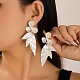 Шикарные серьги-гвоздики из цинкового сплава с листиком 3d CN5092-2-1