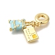 Латунные эмалированные европейские подвески с подвесками KK-R002-22G-03-2