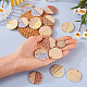 16 шт. подвески из смолы и дерева с двухцветной печатью WOOD-BT0001-13-6