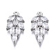 Подвески из прозрачного фианита с инкрустацией из латуни X-ZIRC-S069-013P-1