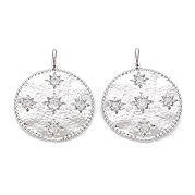 Латунные микропаве прозрачные подвески с фианитом KK-S356-541P-NF