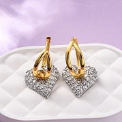Латунные серьги-кольца из прозрачного кубического циркония EJEW-D322-08PG-02