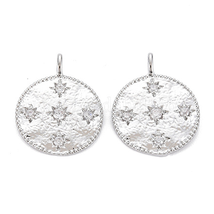 Латунные микропаве прозрачные подвески с фианитом KK-S356-541P-NF-1