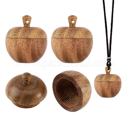 Деревянные шкатулки для украшений в форме яблок WOOD-WH0027-64A-1