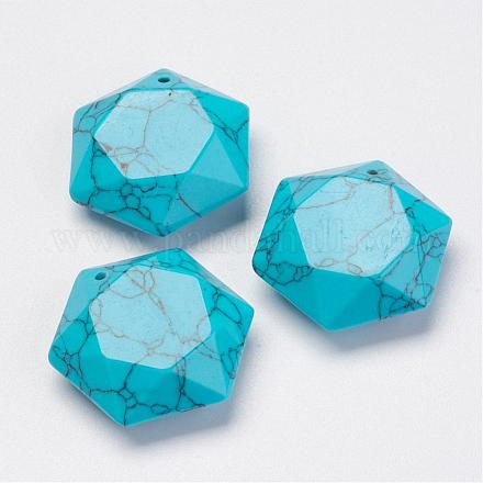 Синтетические бирюзовые подвески G-P264-05-1