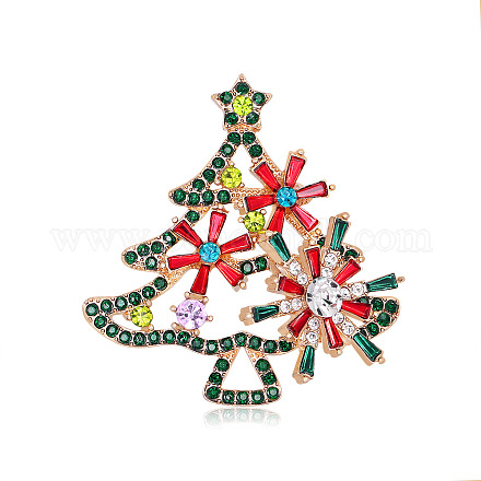 Брошь со стразами в виде рождественской елки XMAS-PW0001-258-1