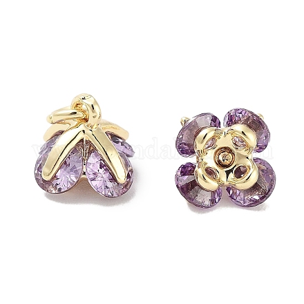 Латунные микро проложить кубического циркония подвески KK-C051-14G-05-1