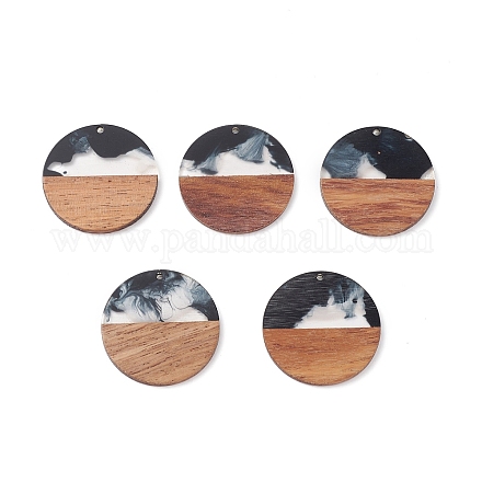 Подвески из перламутровой смолы и орехового дерева WOOD-C016-01G-1