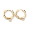201 Stainless Steel Huggie Hoop Earring Findings, with Horizontal Loop and 316 Surgical Stainless Steel Pin, Real 24K Gold Plated, 18x15x2.5mm, Hole: 2.5mm, Pin: 1mm