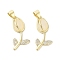 Flower Resin Pendants, Rack Plating Brass Micro Pave Clear Cubic Zirconia Rose Charms, Cadmium Free & Lead Free, Long-Lasting Plated, Real 18K Gold Plated, 23x12x5.5mm, Hole: 3.5x4.5mm