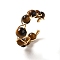 Adjustable Natural Tiger Eye with Brass Rings, Adjustable
