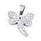 201 Stainless Steel Pendants,  with Polymer Clay Rhinestone, Laser Cut, Dragonfly, Stainless Steel Color, 25x23.5x2.5mm, Hole: 4.5x5mm