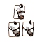 Natural Quartz Crystal Nuggets Pendants, Brass Rock Crystal Gems Rectangle Charms, Cadmium Free & Lead Free, Red Copper, 35.5x27x10mm, Hole: 6mm