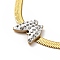 Crystal Rhinestone Butterfly Pendant Necklace with Herringbone Chains, PVD Vacuum Plating 304 Stainless Steel Jewelry for Women, Golden, 15.83 inch(40.2cm)