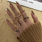 10Pcs Alloy with Rhinestone Finger Rings, Horse Eye, Golden, Inner Diameter: 16~19mm
