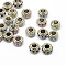 Alloy Rhinestone European Beads, Rondelle Large Hole Beads, Mixed Color, 11x7mm, Hole: 4.5mm