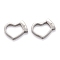 Non-Tarnish 304 Stainless Steel Linking Rings, Heart, Stainless Steel Color, 19.5x25x3mm