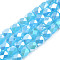 Electroplate Glass Beads Strands, AB Color Plated, Faceted, Column, Deep Sky Blue, 5.5x5mm, Hole: 1.2mm, about 99pcs/strand, 21.85 inch(55.5cm)