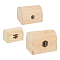 Unfinished Pine Wood Jewelry Box, DIY Storage Chest Treasure Case, with Locking Clasps, Arch, BurlyWood, 3pcs/set