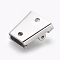 Iron Bolo Tie Slider Clasp, For Bolo Tie Making, Platinum, 24x19x7.5mm, Hole: 2.5mm, Inner Diameter: 2x13.5mm