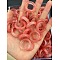 Cherry Quartz Glass Finger Rings, Inner Diameter: 17~20mm