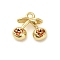 Brass Micro Pave Cubic Zirconia Pendants, Fruit Charms, Rack Plating, Long-Lasting Plated, Lead Free & Cadmium Free, Cherry, 9x11.5x4.5mm, Hole: 1.4mm