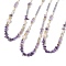 Natural Amethyst & Pearl Beaded Necklaces, Brass Beads & Glass & Cat Eye Necklaces, Real 14K Gold Plated, 18.31 inch(46.5cm)