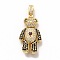 Rack Plating Brass Micro Pave Cubic Zirconia Pendants, Cadmium Free & Lead Free, Real 18K Gold Plated, Long-Lasting Plated, Mechanical Charm, Bear with Heart Charm, Black, 32x17.5x8.5mm, Hole: 3x6.5mm