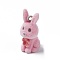 Flocky Opaque Resin Pendants, with Platinum Tone Iron Loops, Rabbit, 27.5x12x15.5mm, Hole: 1.8mm