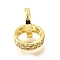 Brass Micro Pave Clear Cubic Zirconia Beads, Double Ring, Long-Lasting Plated, Cadmium Free & Lead Free, Rack Plating, Real 18K Gold Plated, 13.5~14x3~4mm, Hole: 10.5~11.5mm