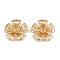 Brass Bead Caps, Flower, Nickel Free, Real 18K Gold Plated, 19x19x6mm, Hole: 1mm