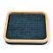 Fashion Velvet Wood Jewelry Boxes, Ring Display, Rectangle, Marine Blue, 30.3x30.3x4.3cm