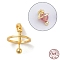 925 Sterling Silver Locket Style Planet Pinch Bails, for Pearl Gemstone Beads, with 925 Stamp, Golden, 15x12.5mm, Hole: 4x2.5mm
