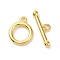 Brass Toggle Clasps, Golden, Ring: 11x2mm, Bar: 19x2mm, Hole: 1.8mm