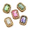 Sew on Rhinestone, Glass Crystal Rhinestone Multi-Strand Links, with Brass Prong Settings, Garments Accessories, Mixed Color, 17x12.5x7mm, Hole: 2.5x3mm