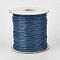 Eco-Friendly Korean Waxed Polyester Cord, Marine Blue, 1mm, about 169.51~174.98 Yards(155~160m)/Roll