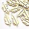 201 Stainless Steel Links connectors, Laser Cut Links, Leaf, Golden, 26x11x1mm, Hole: 1.8mm