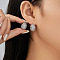 Elegant Brass Clear Cubic Zirconia Flat Round Hoop Earrings, Silver, 16x14mm