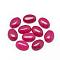 Natural White Jade Cabochons, Dyed, Oval, Camellia, 18x13x5mm