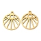 201 Stainless Steel Pendants, Hollow, Flat Round with Eye Charm, Golden, 18x15.5x1mm, Hole: 1.2mm
