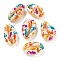 Printed Natural Shell Beads, Shell Shape, No Hole/Undrilled, Sea Horse, 16~24x11~15x7~8mm, Hole: 1~2mm