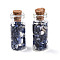 Glass Wishing Bottle Display Decorations, with Natural Sodalite Chips Inside and Cork Stopper, 37.5x16mm